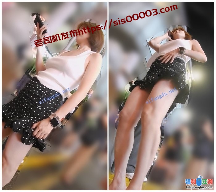 『D·D』-178-夜拍短发女郎，笑容可爱，波点黑裙，浅蓝窄内[某房原版]【804M】